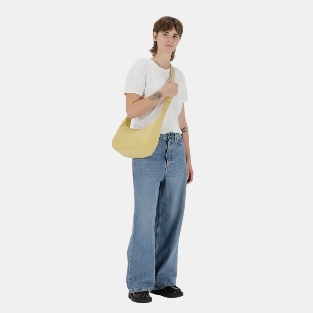 Butter Medium Nylon Crescent Bag