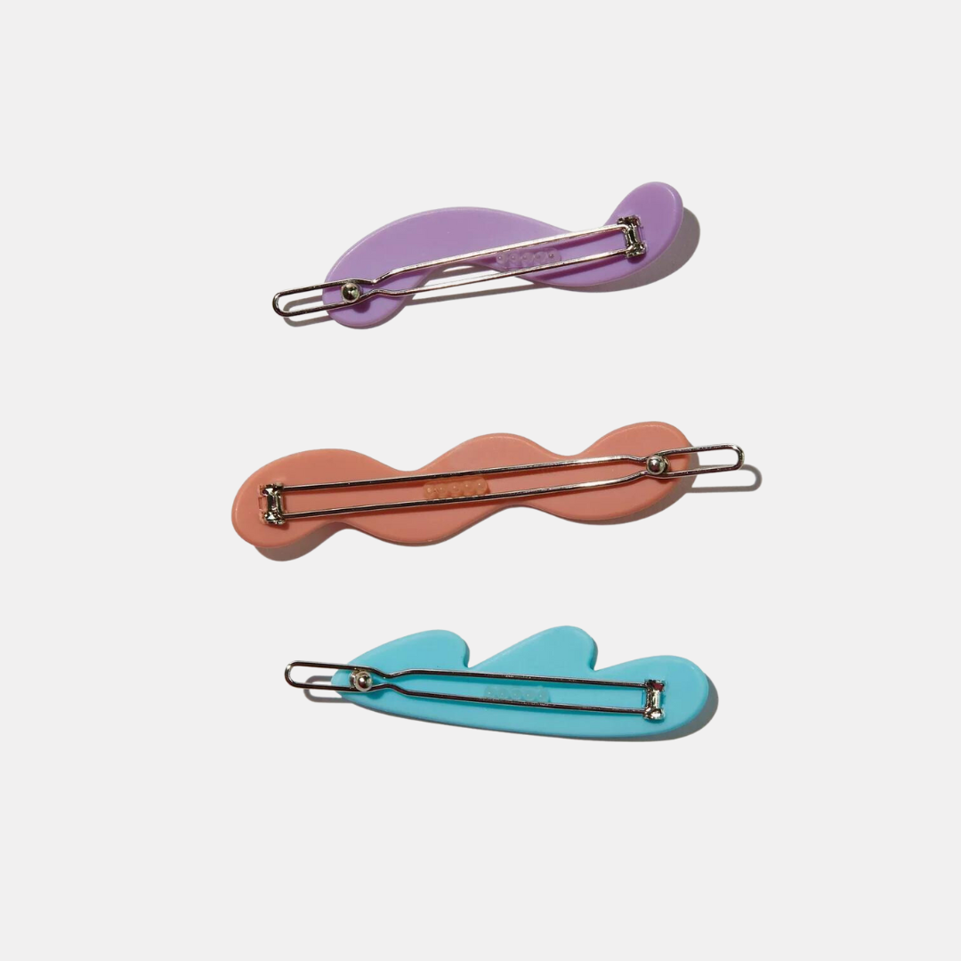 Pastel Mini Waves Barrette Set