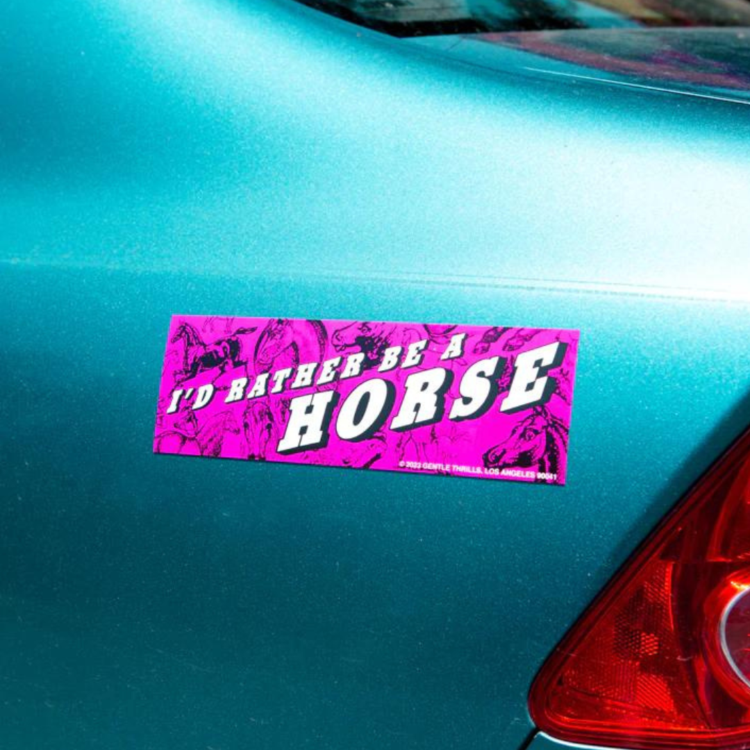 I'd Rather Be A Horse Bumper Sticker