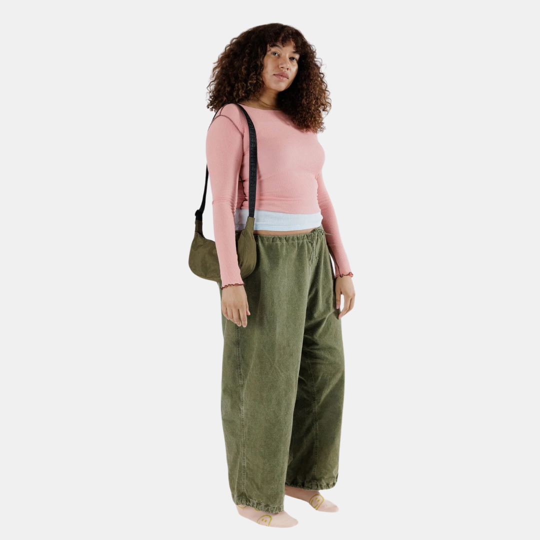 Seaweed Small Nylon Crescent Bag