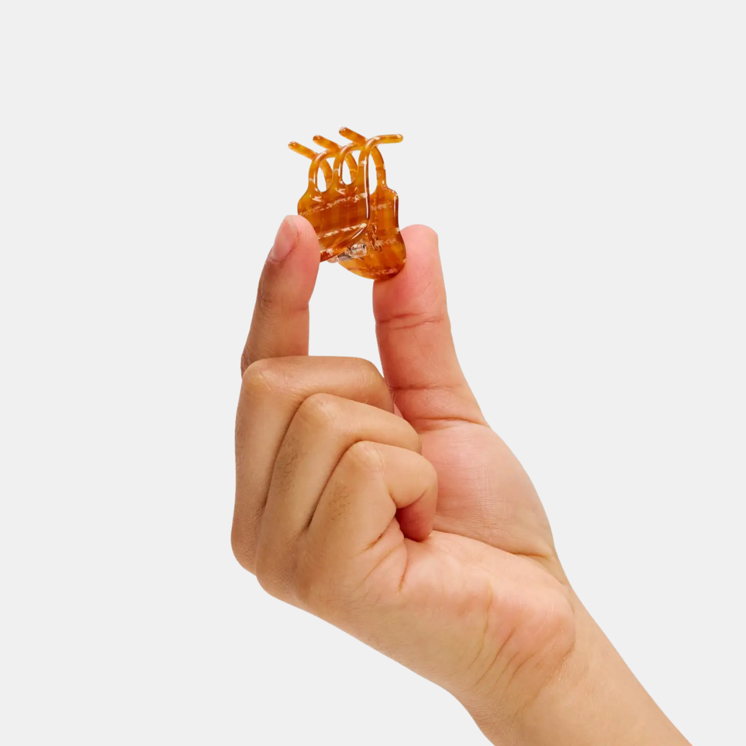 Caramel Plaid Mini Hair Claw