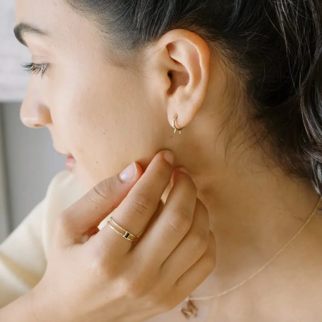 Gold Spike Hoops