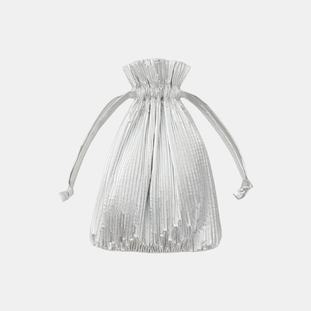 Chrome Metallic Pleated Baggu