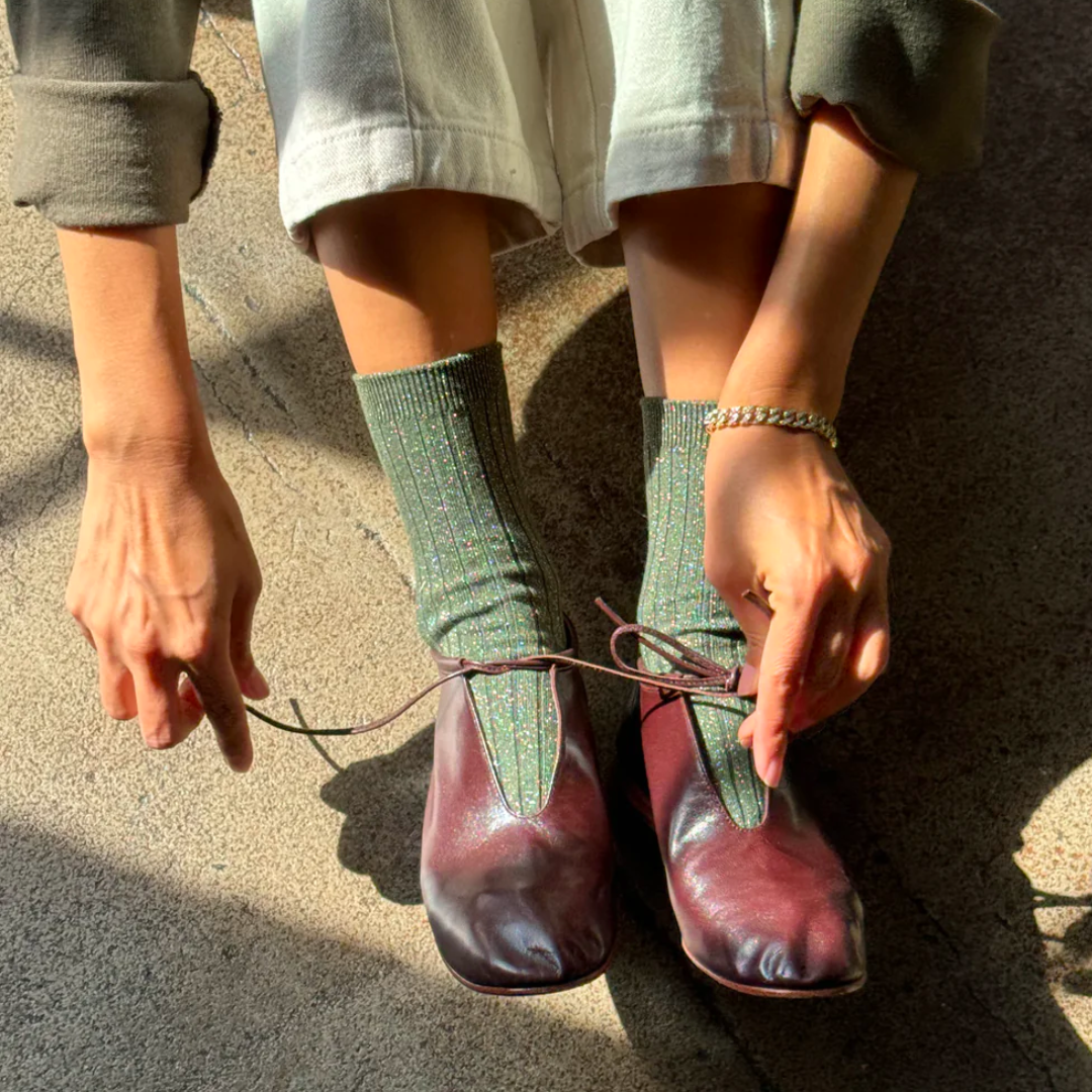 Pine Glitter Her Socks