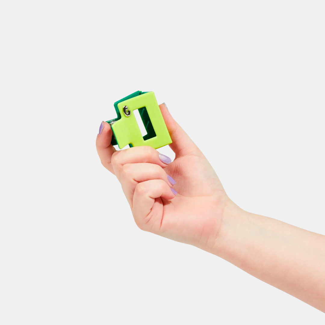 Lime + Green Midi Box Hair Claw