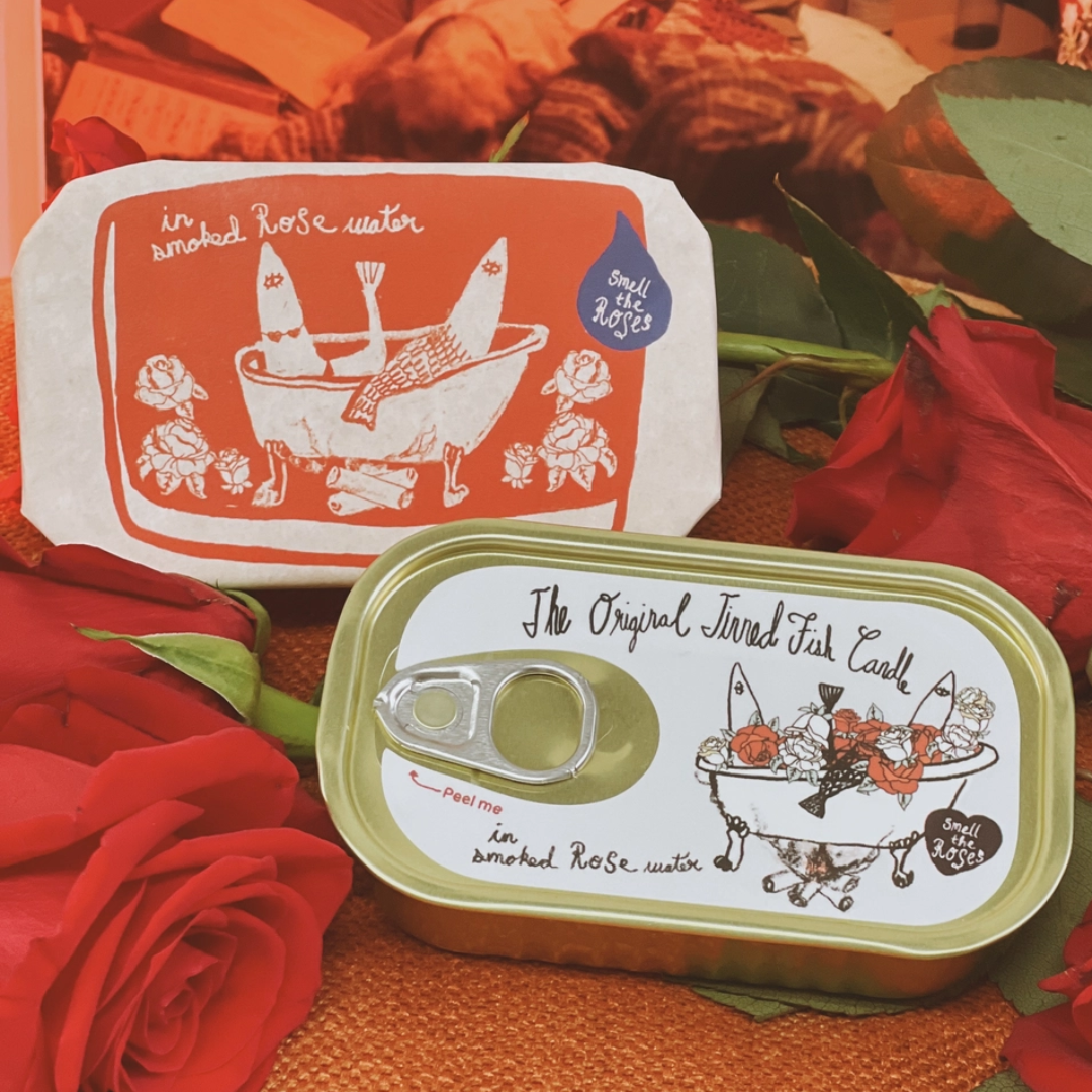 Smoked Rose Water Tinned Fish Candle