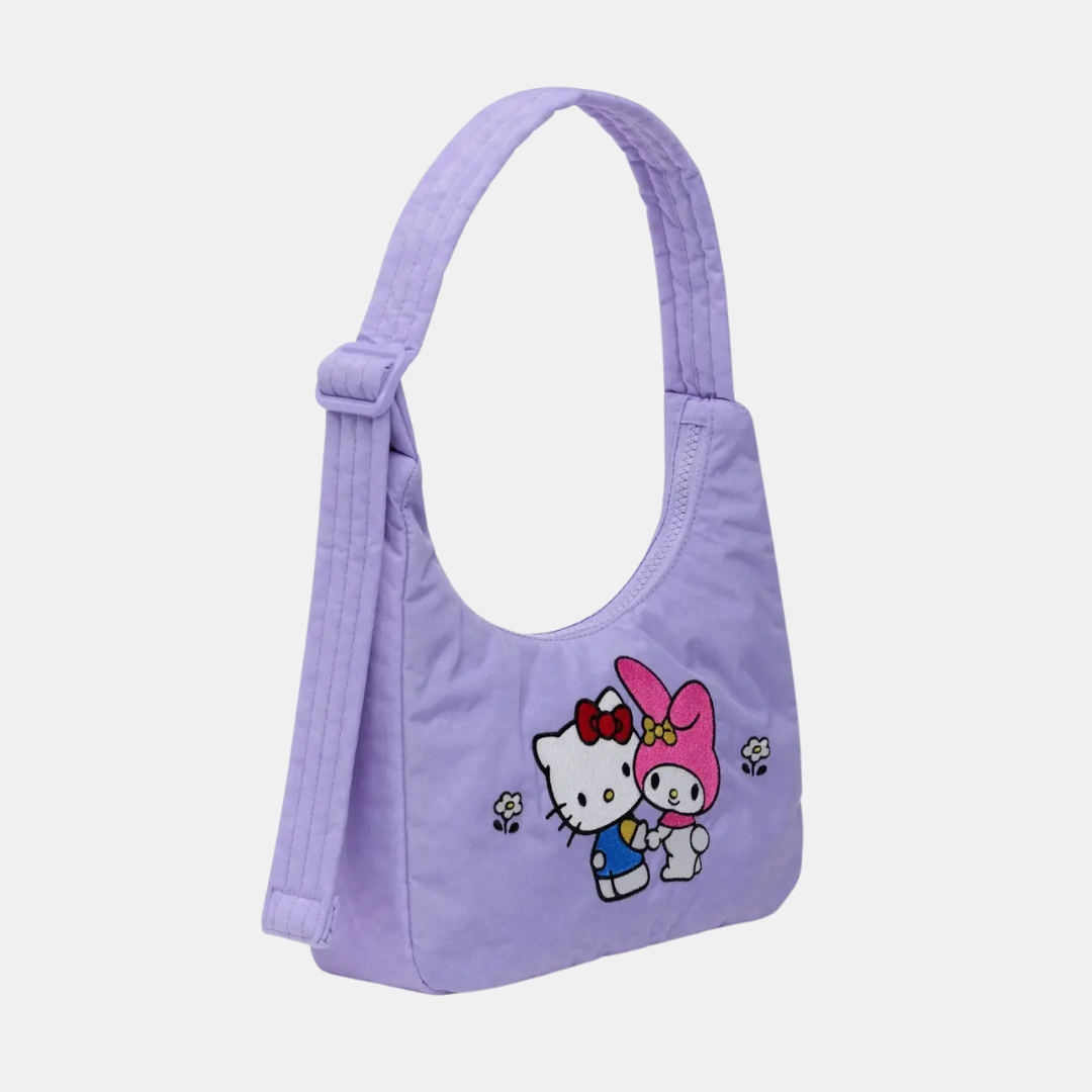 Embroidered Hello Kitty & My Melody Mini Nylon Shoulder Bag