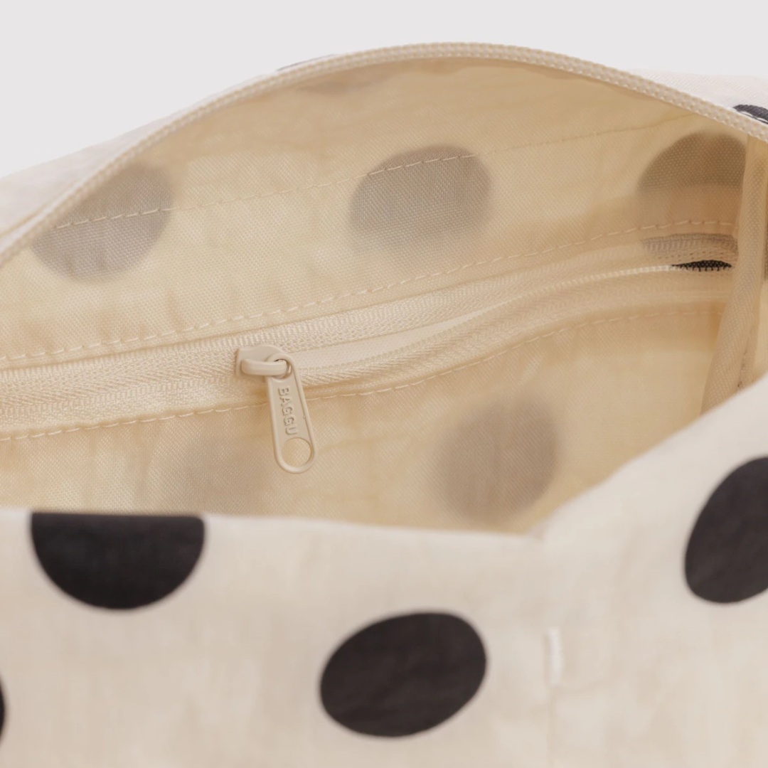 Cream and Black Polka Dot Dopp Kit