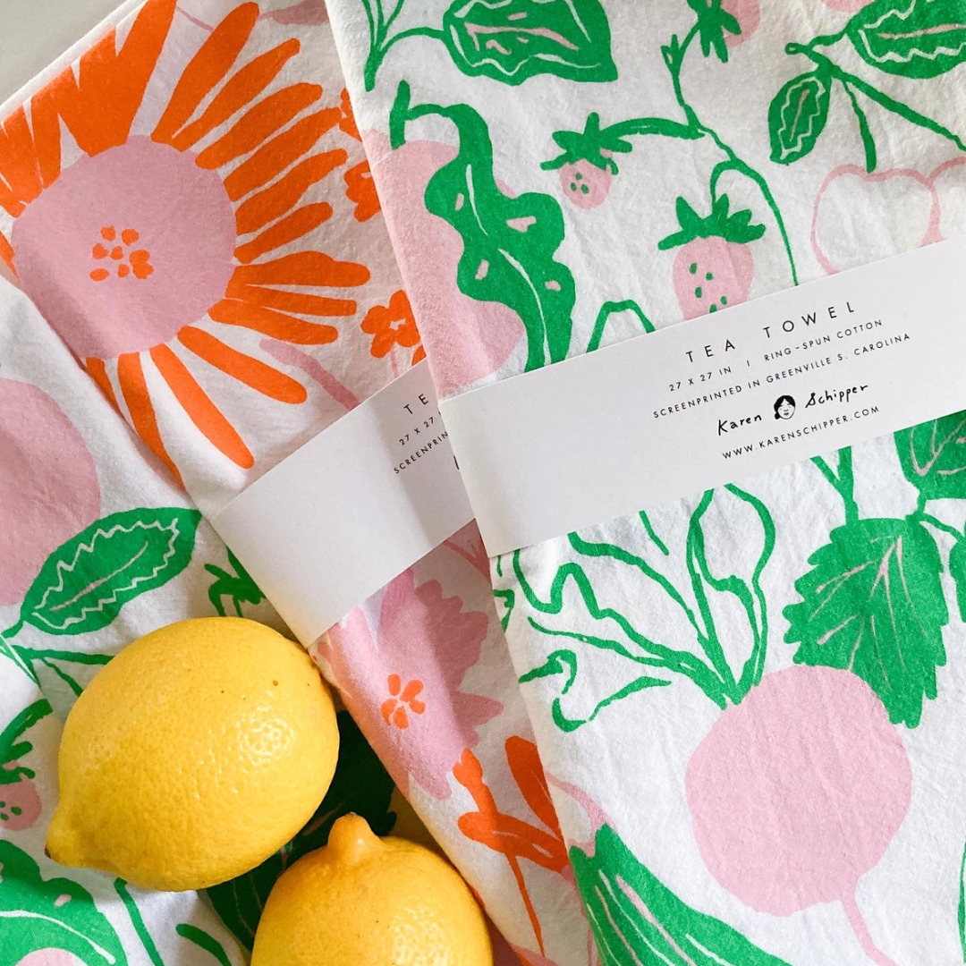 Summer Florals Tea Towel