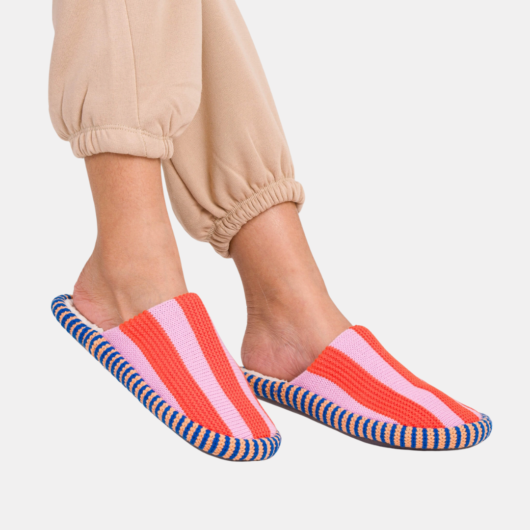 Poppy Lilac Stripe Slippers