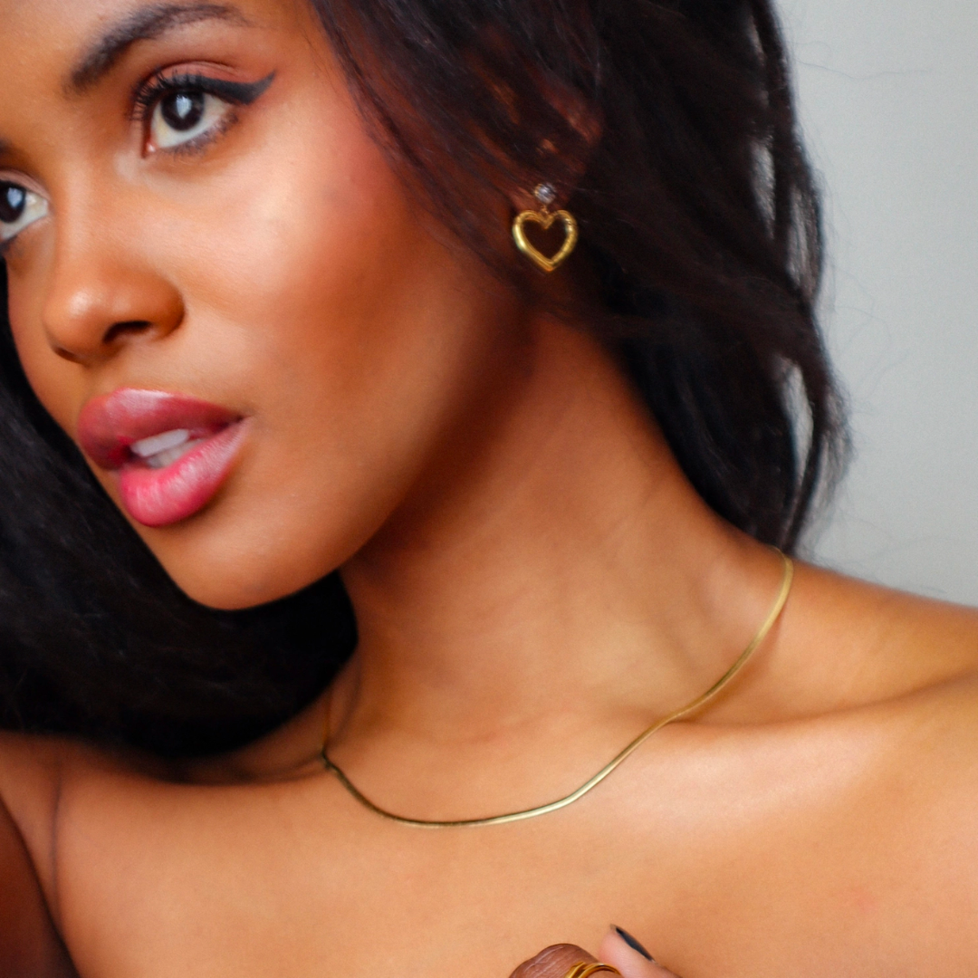 Gold Hailey Heart Earrings