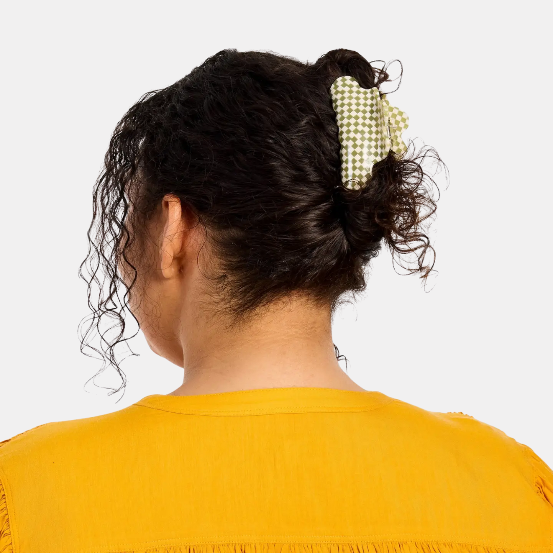 Olive Check Baby Nimbus Hair Claw