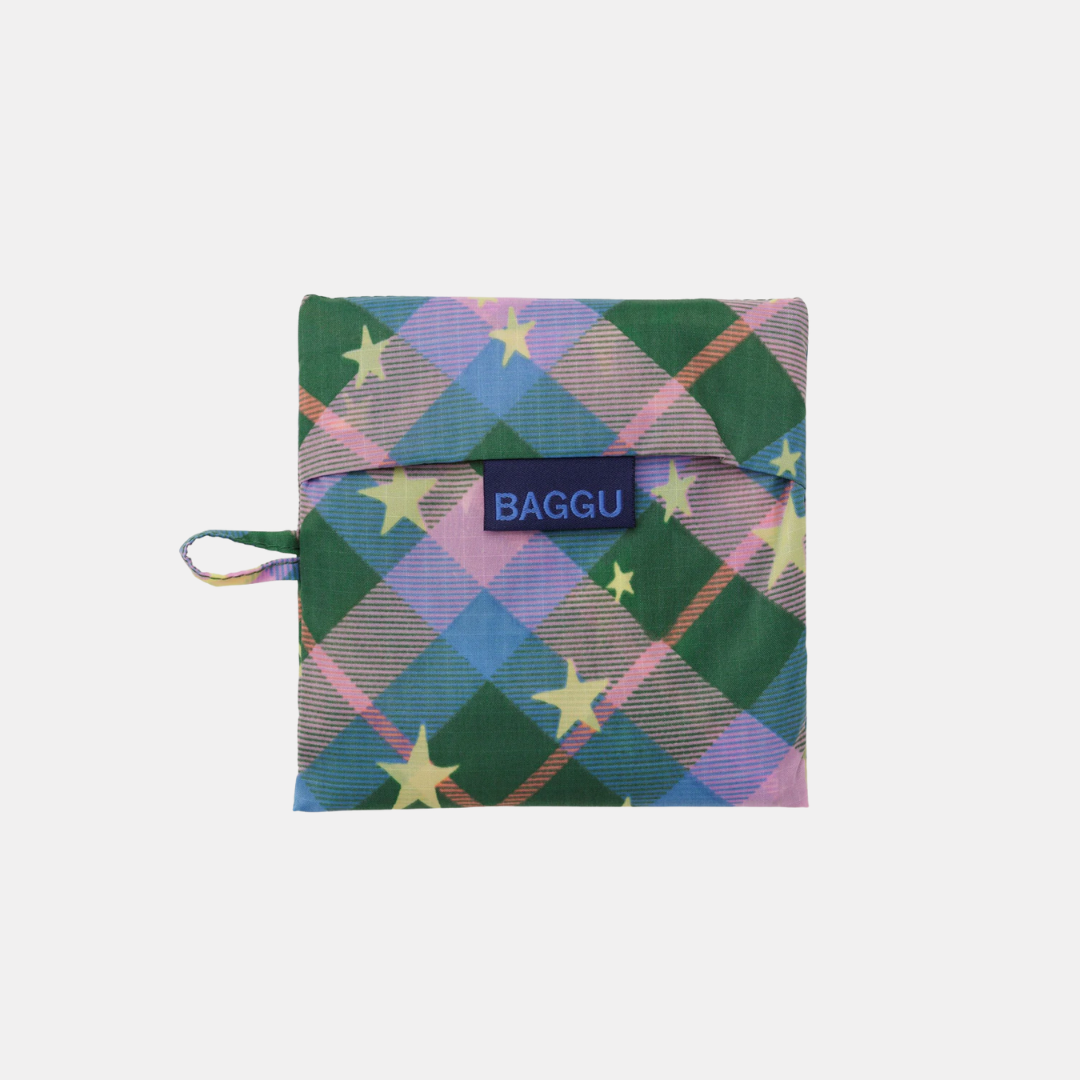 Green Star Plaid Standard Baggu