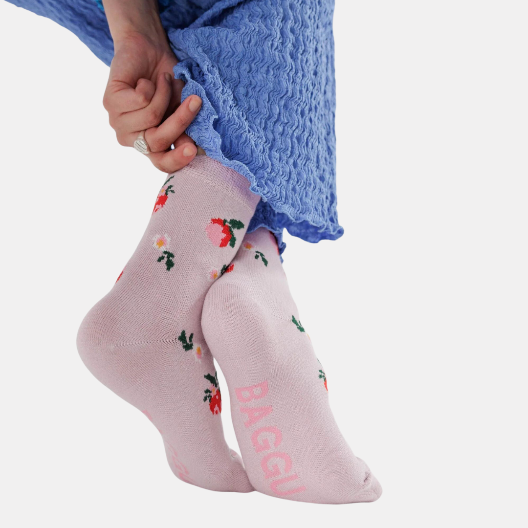 Needlepoint Apple Crew Socks