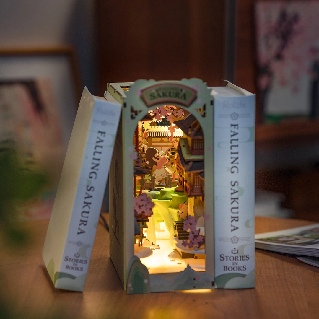 Falling Sakura Book Nook DIY Miniature Kit
