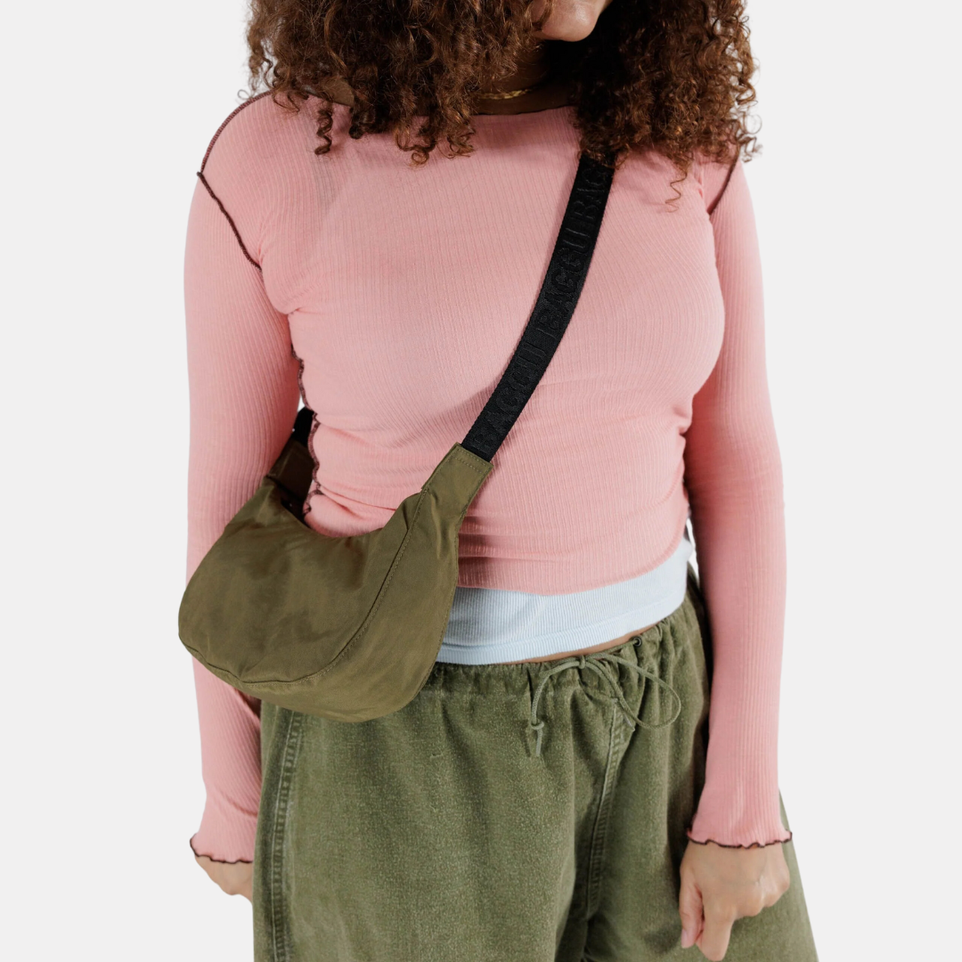 Seaweed Small Nylon Crescent Bag