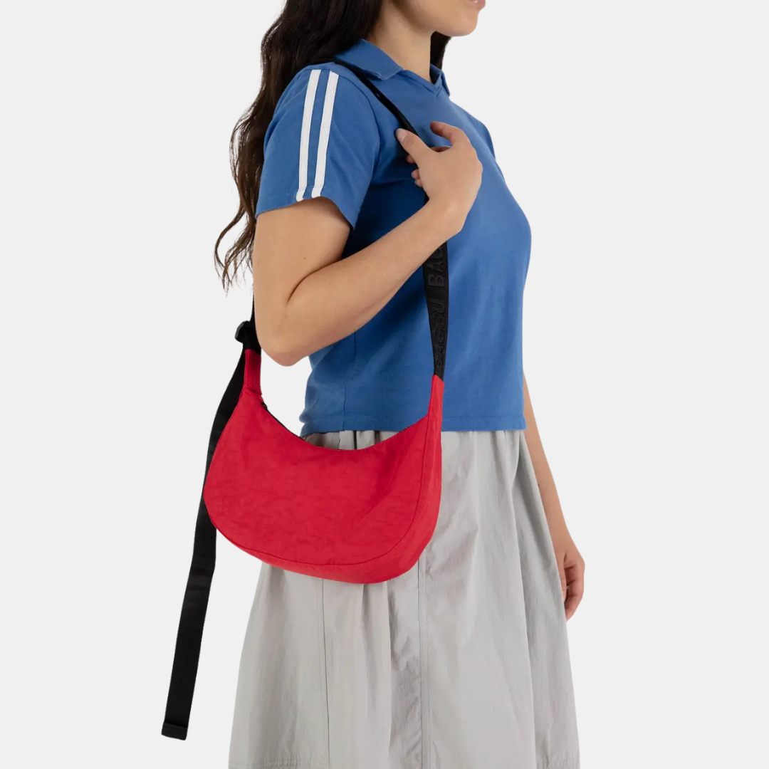 Candy Apple Small Nylon Crescent Bag