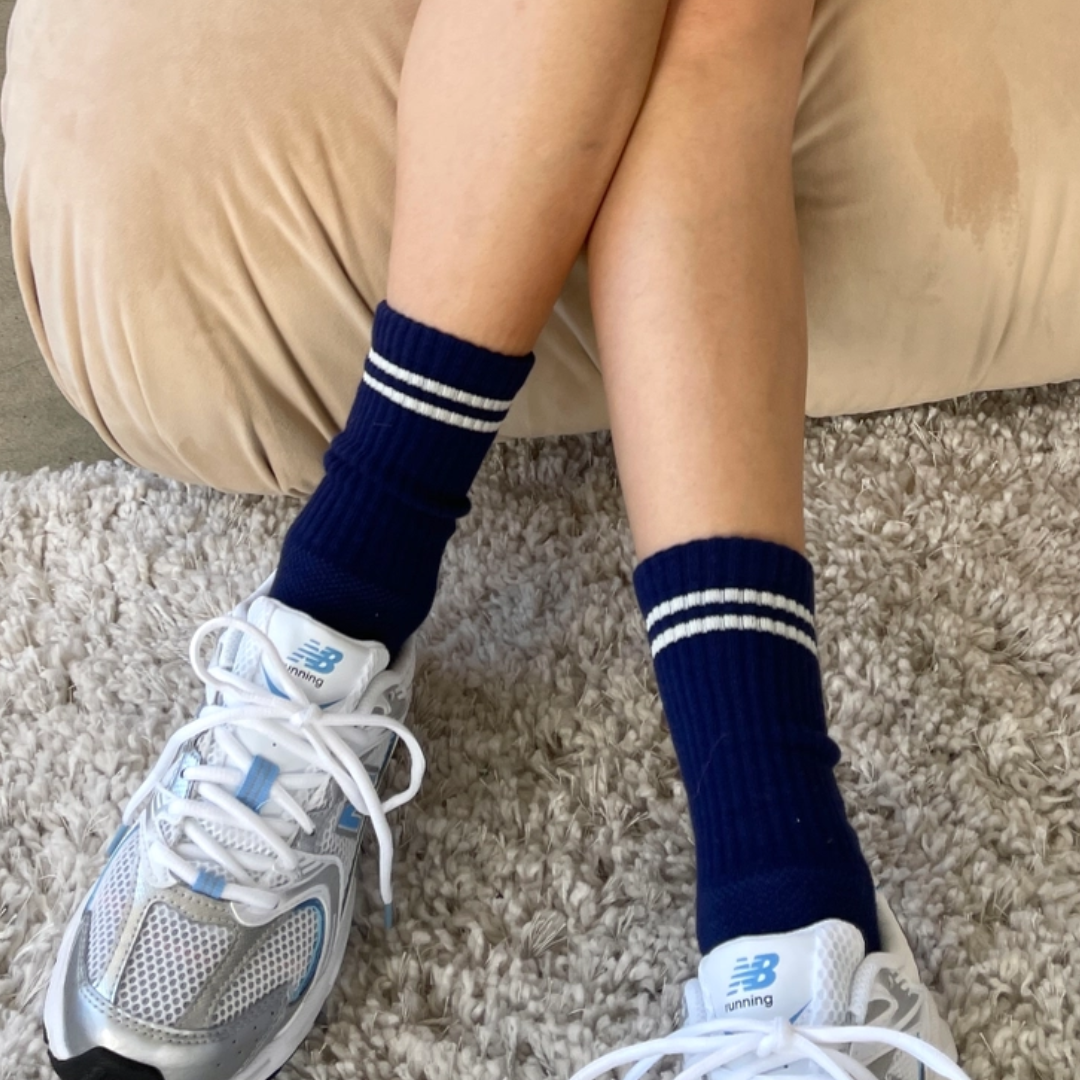 Navy Boyfriend Socks