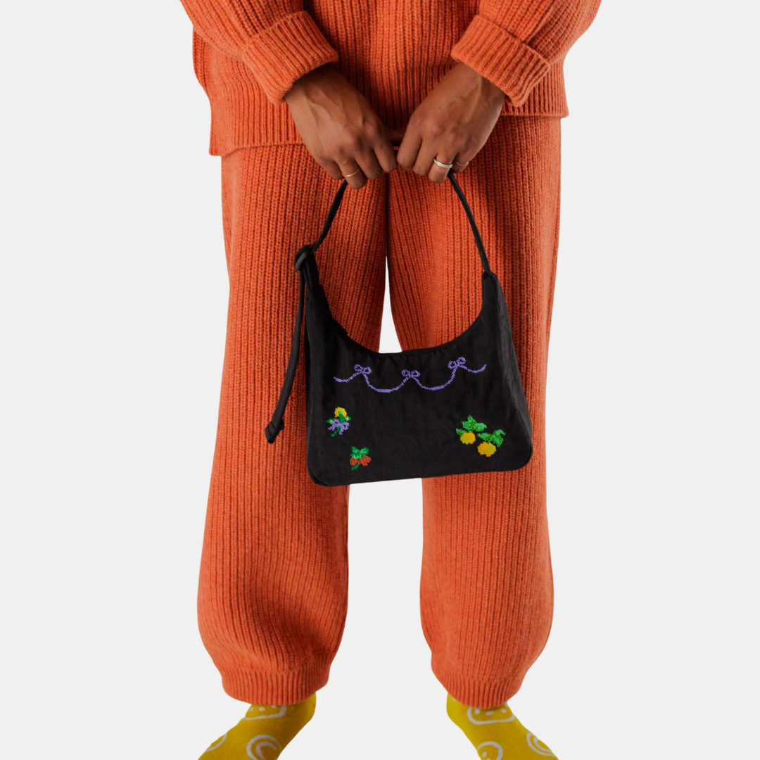 Cross Stitch Mini Nylon Shoulder Bag