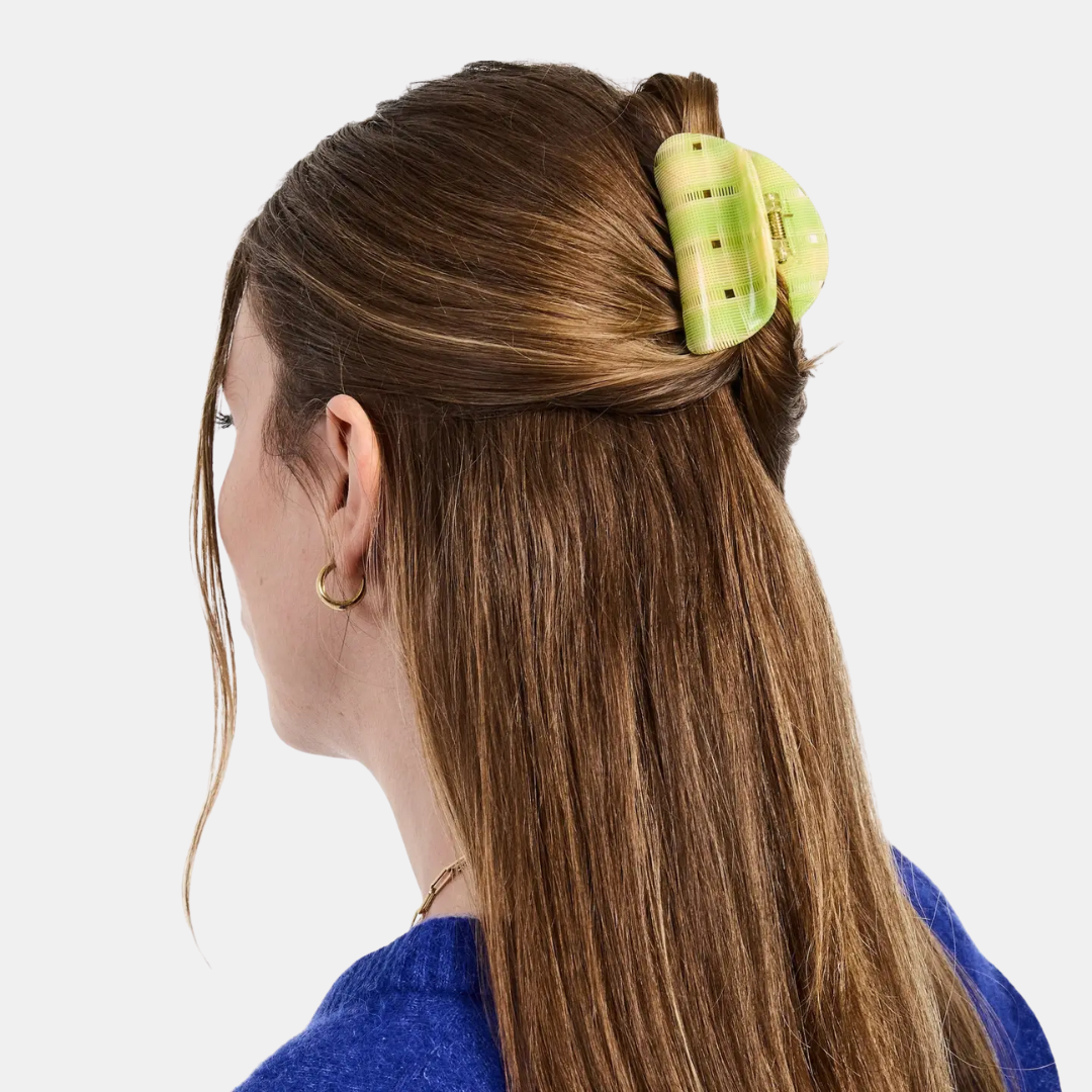 Lime Plaid Juno Hair Claw