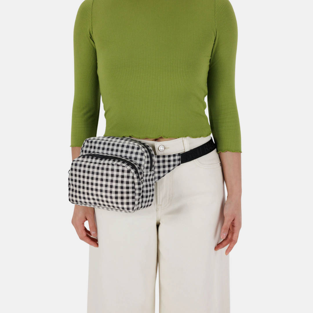 Black and White Gingham Fanny Pack