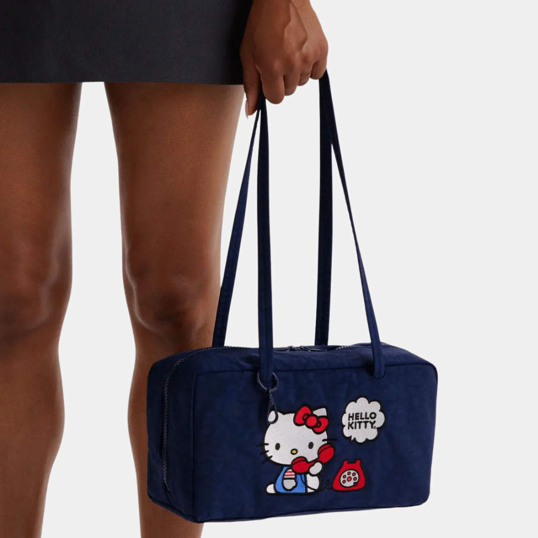 Embroidered Hello Kitty Phone Small Nylon Bowler Bag