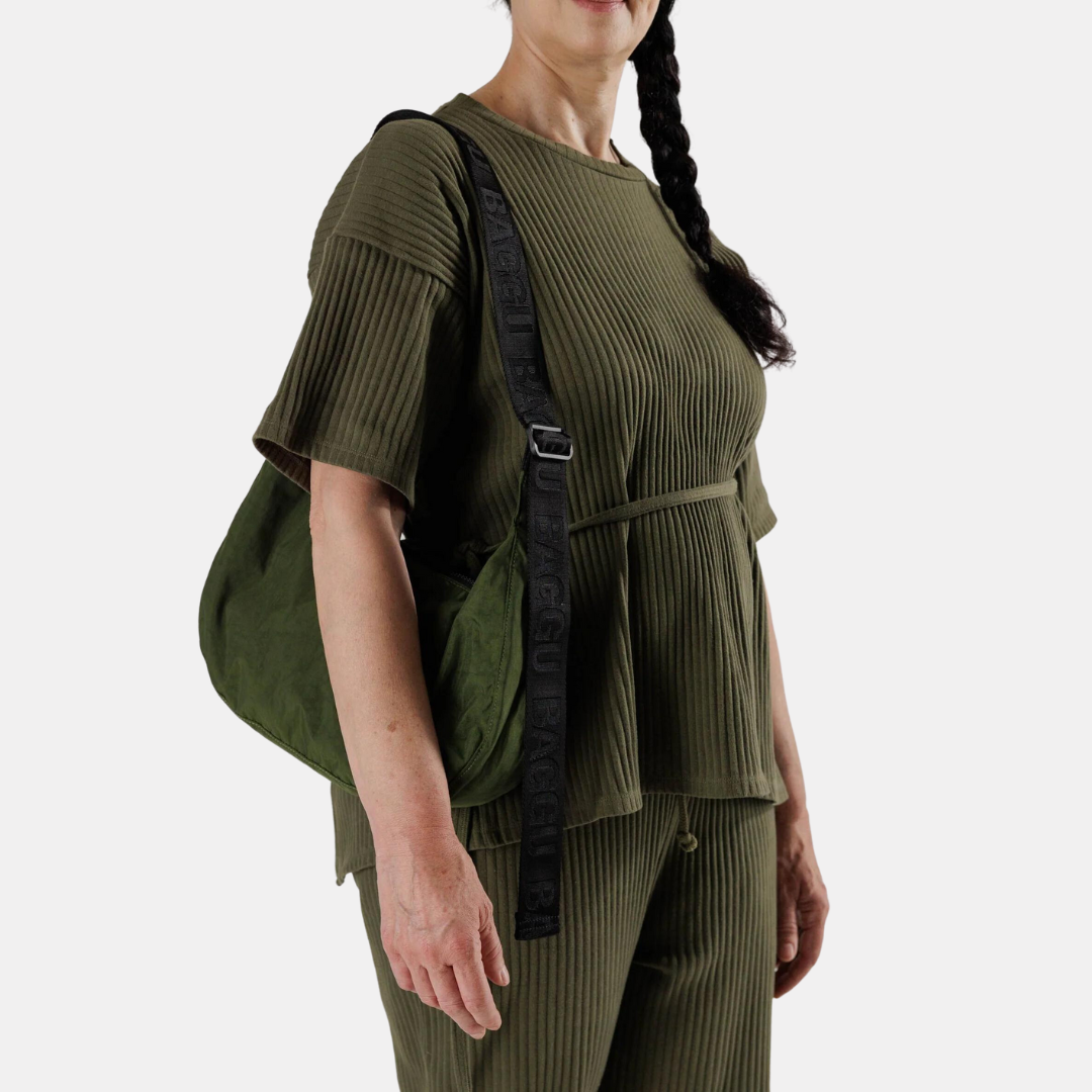 Bay Laurel Medium Nylon Crescent Bag