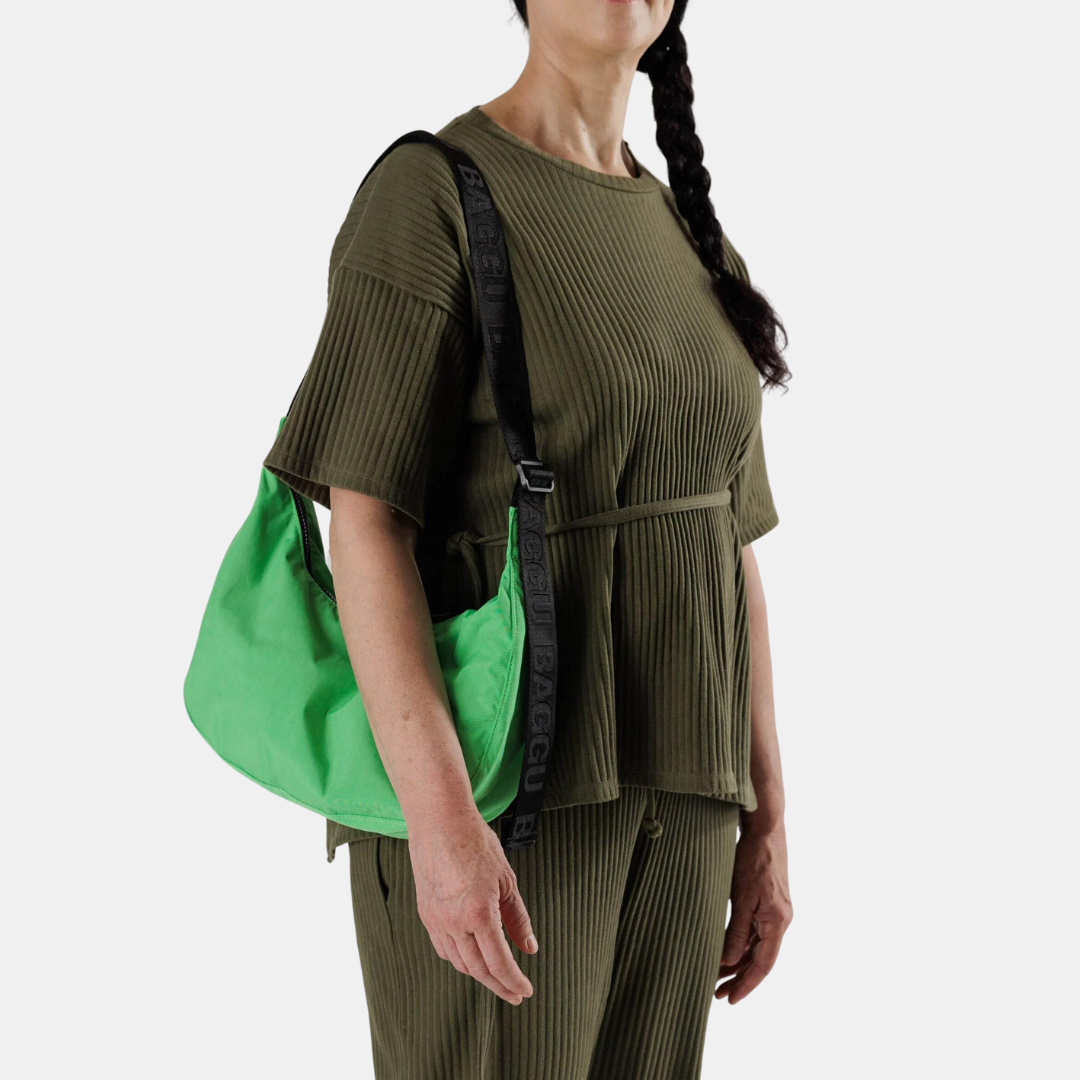 Aloe Medium Nylon Crescent Bag