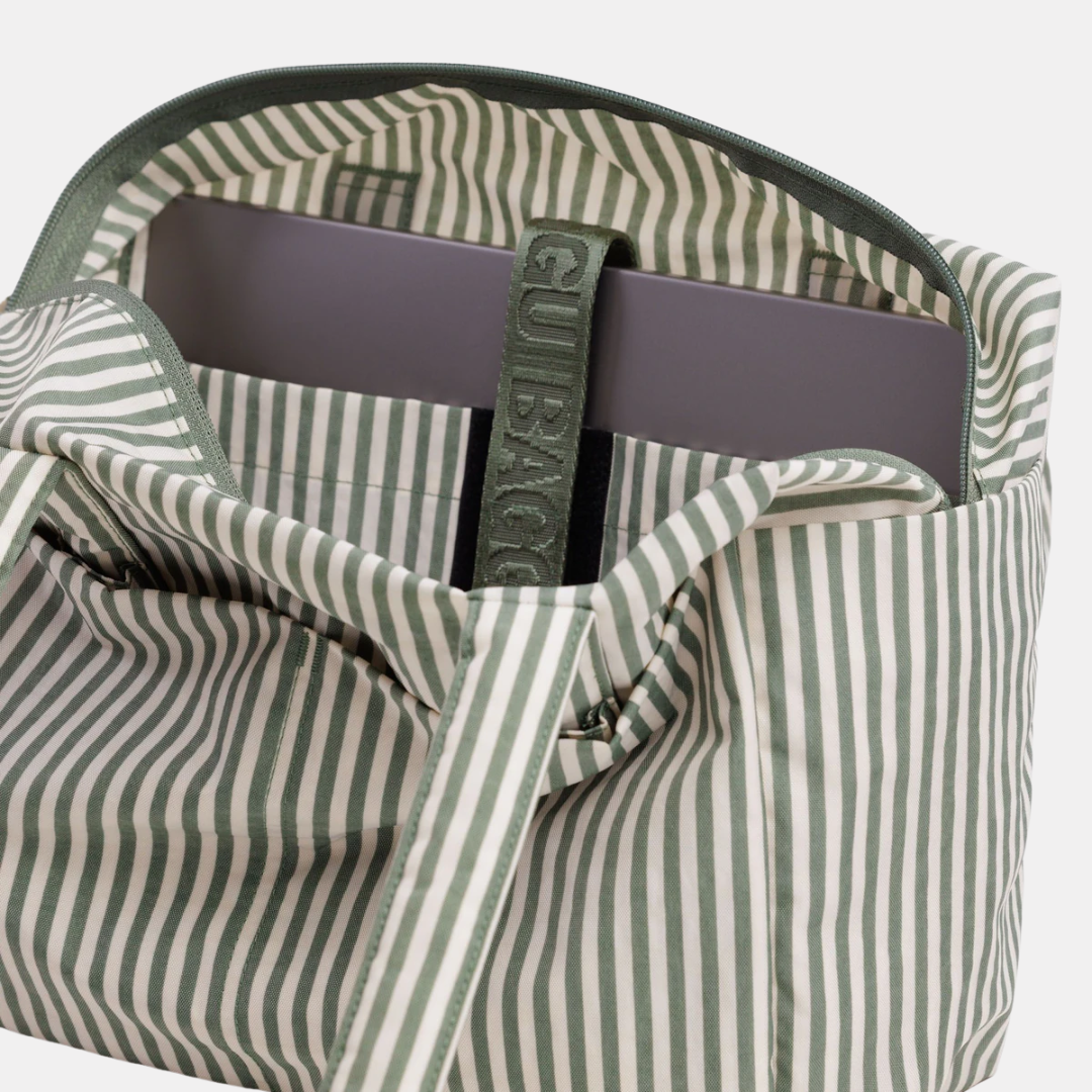 Sage Stripe Everyday Cloud Bag