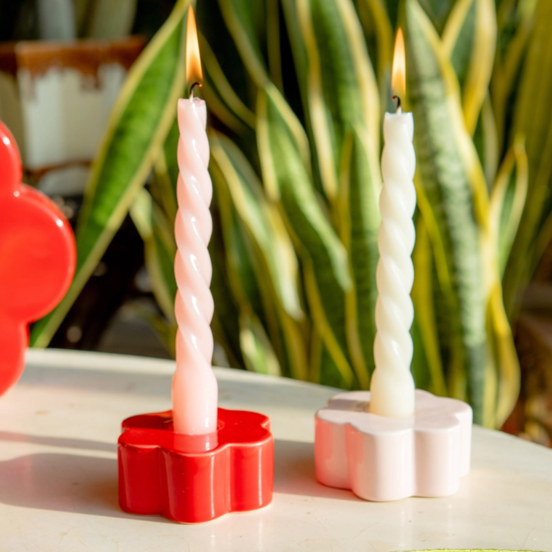 Pink Daisy Candle Holder