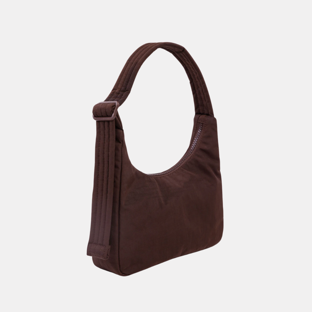 Coffee Mini Nylon Shoulder Bag