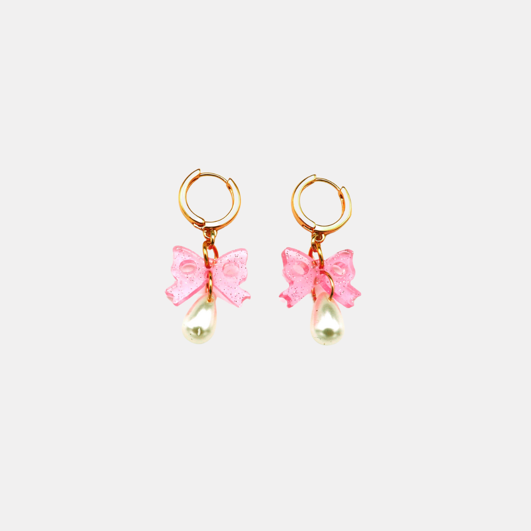 Bow Pearl Drop Earrings