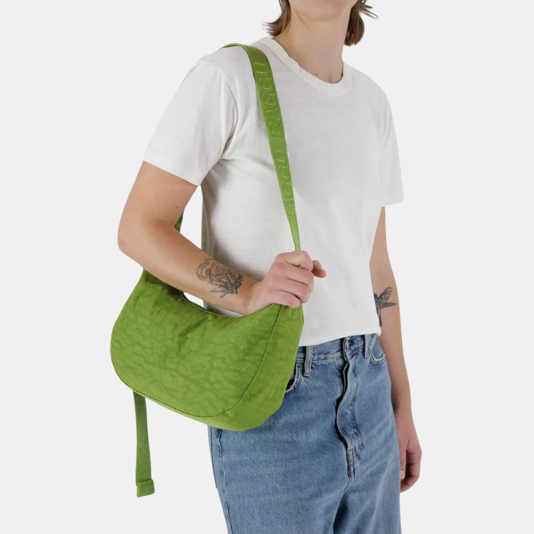 Green Juice Medium Nylon Crescent Bag