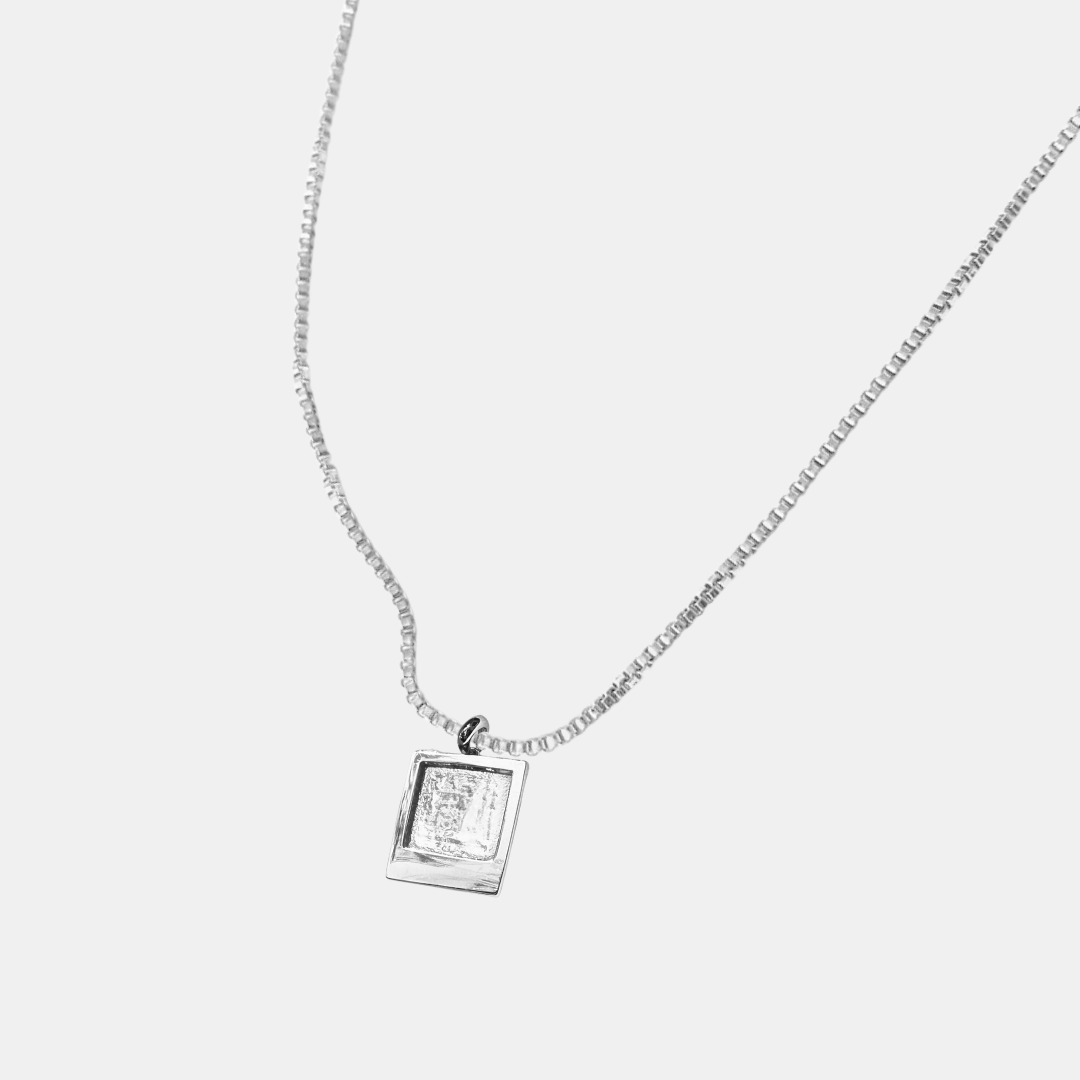 Silver Polaroid Photo Charm Necklace