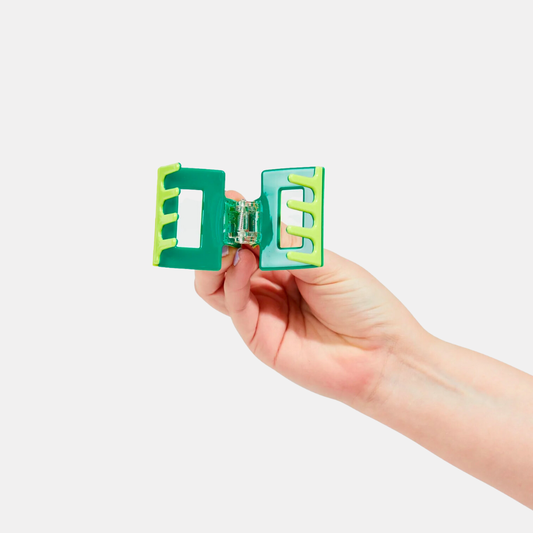 Lime + Green Midi Box Hair Claw