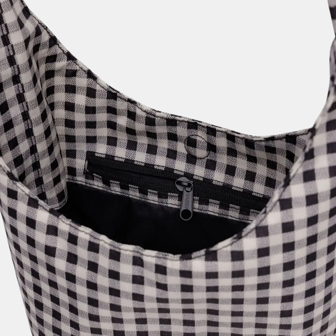 Black + White Gingham Small Nylon Sling