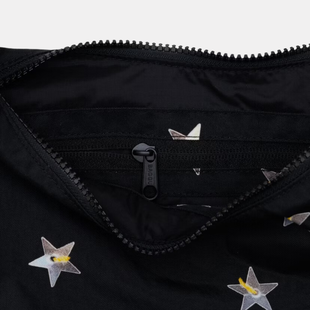 Stars Medium Nylon Crescent Bag