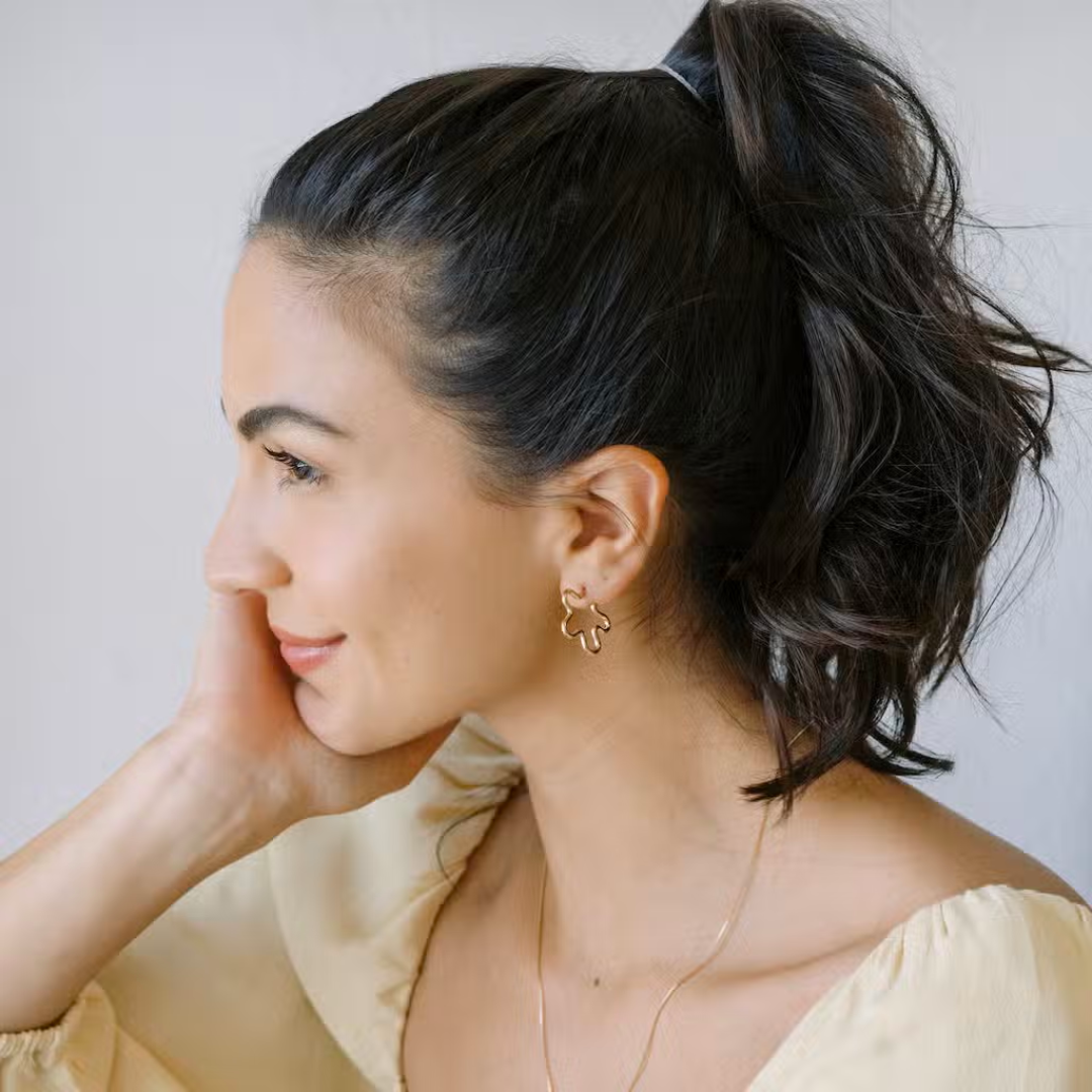 Gold Wildflower Hoops