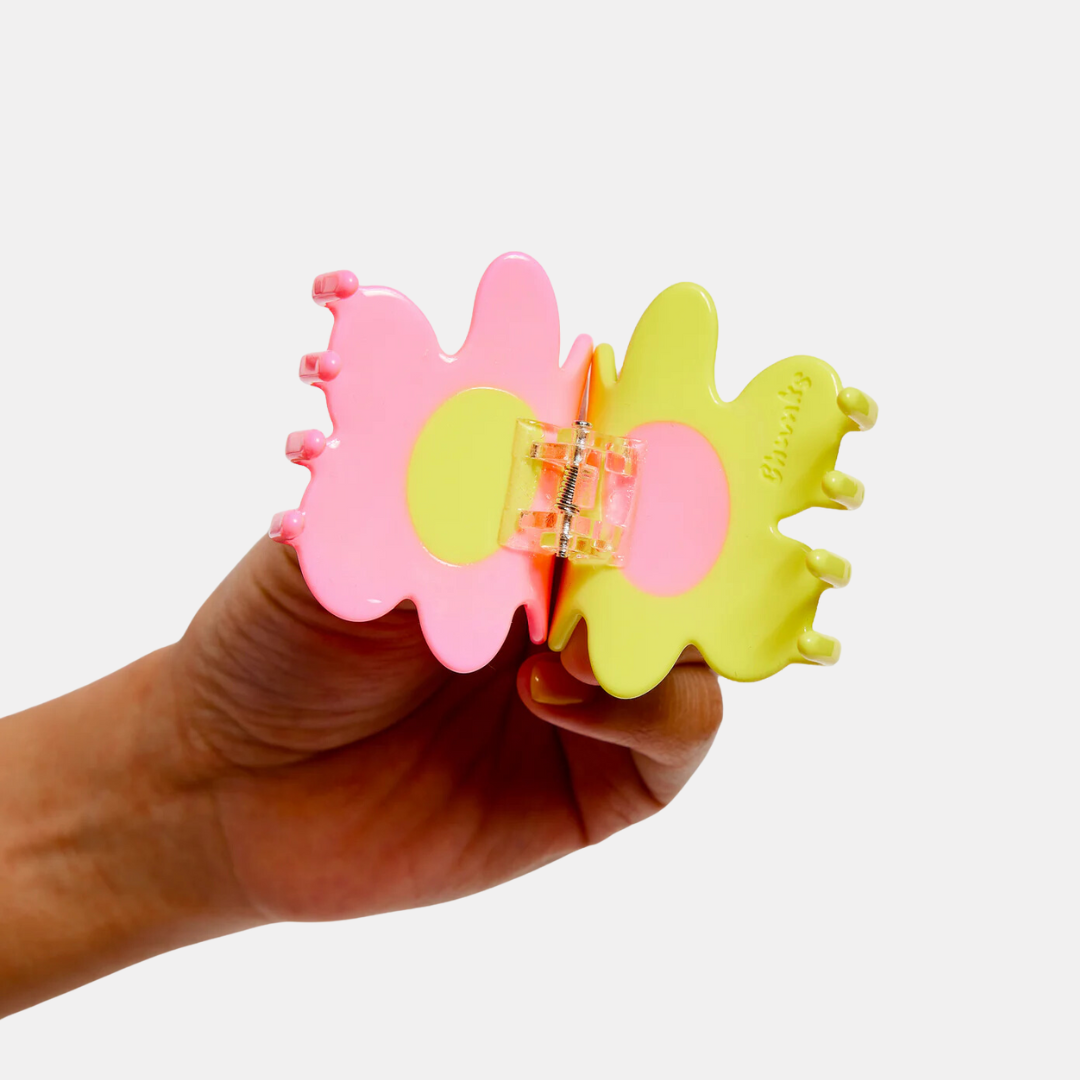 Yellow + Pink Flower Hair Claw