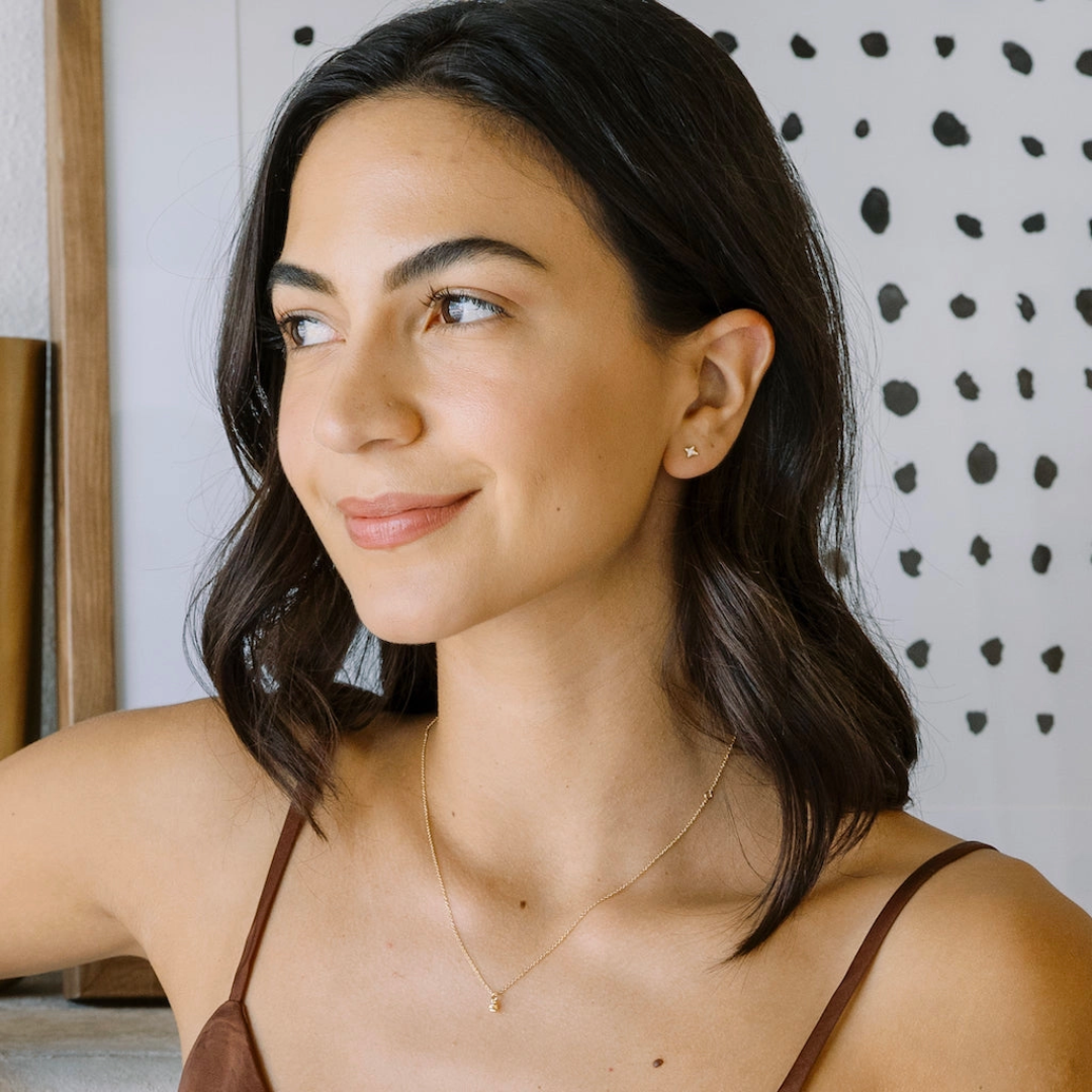 Silver Lucky Opal Origami Star Studs