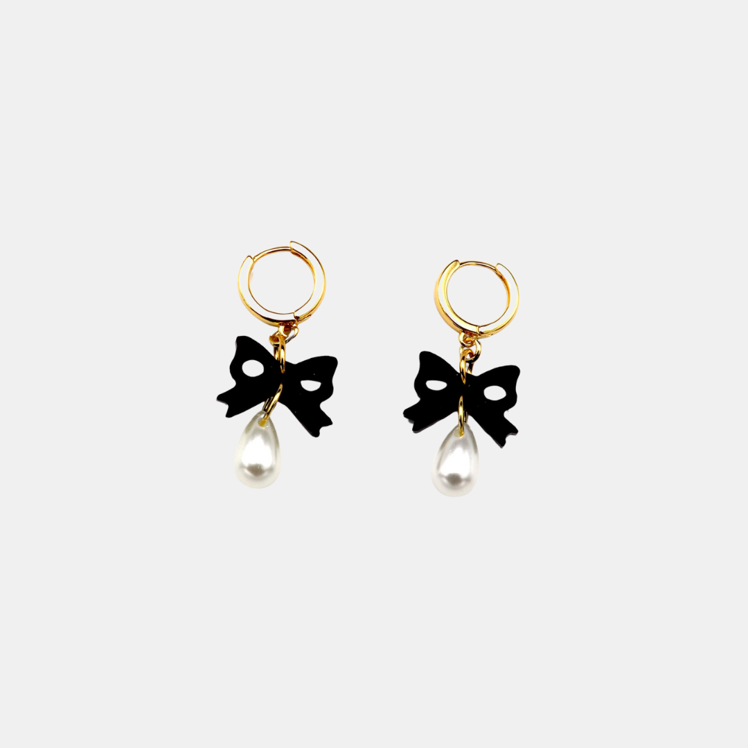 Bow Pearl Drop Earrings