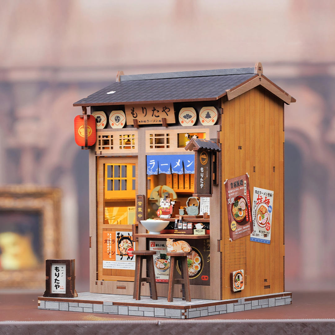 Morita-Ya Noodle Shop Book Nook DIY Miniature Kit