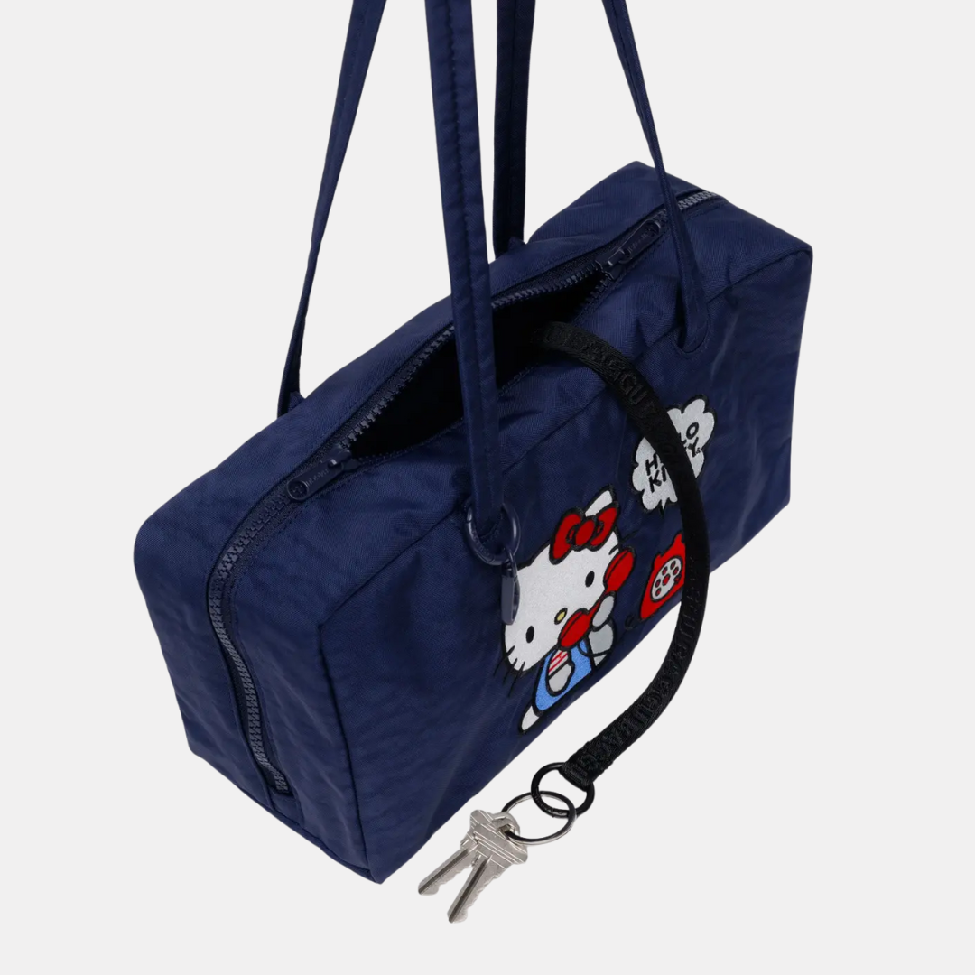 Embroidered Hello Kitty Phone Small Nylon Bowler Bag