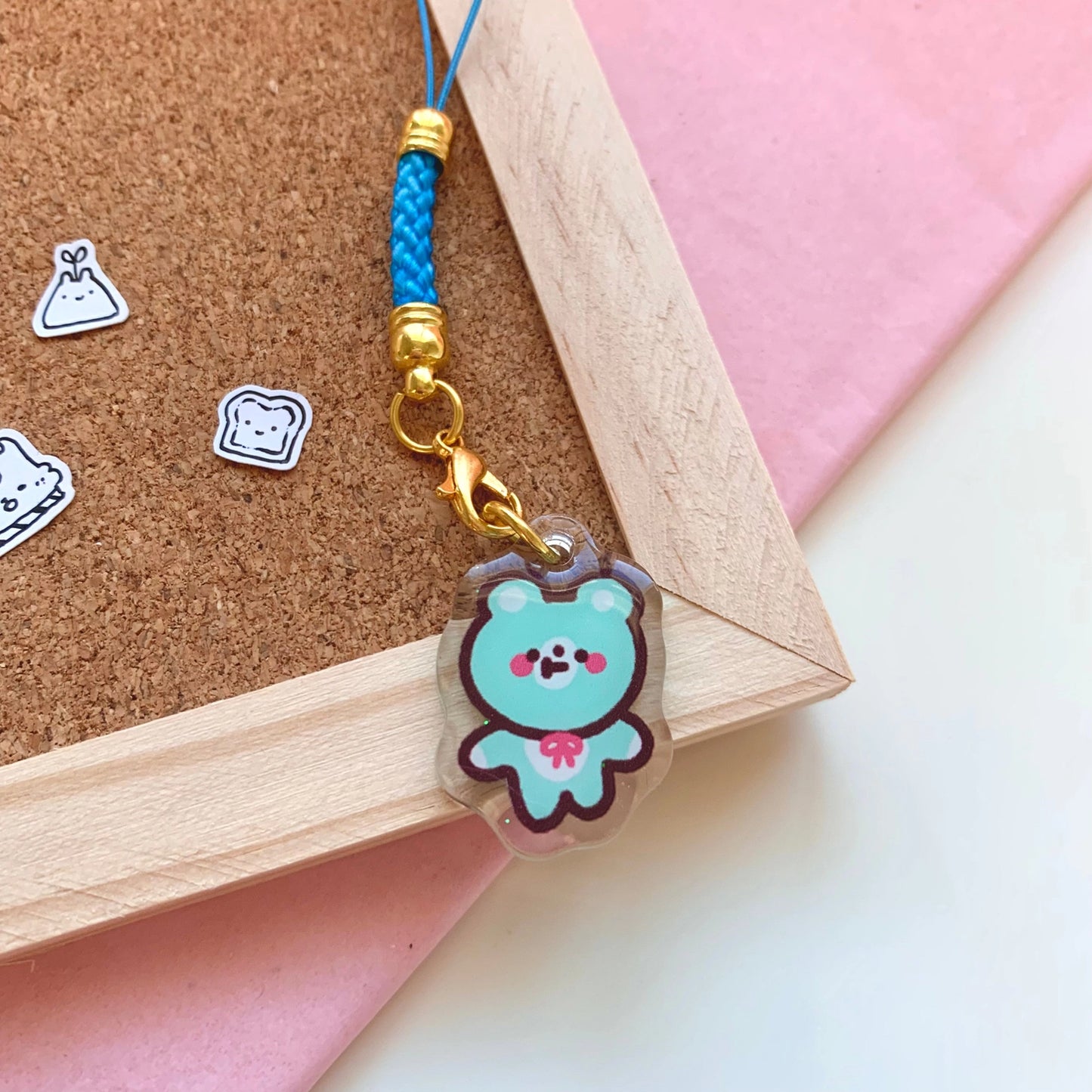 Blue Bear Phone Charm