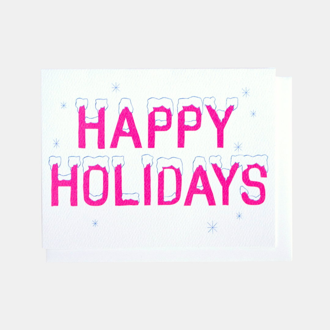 Happy Holidays Icy Font Card