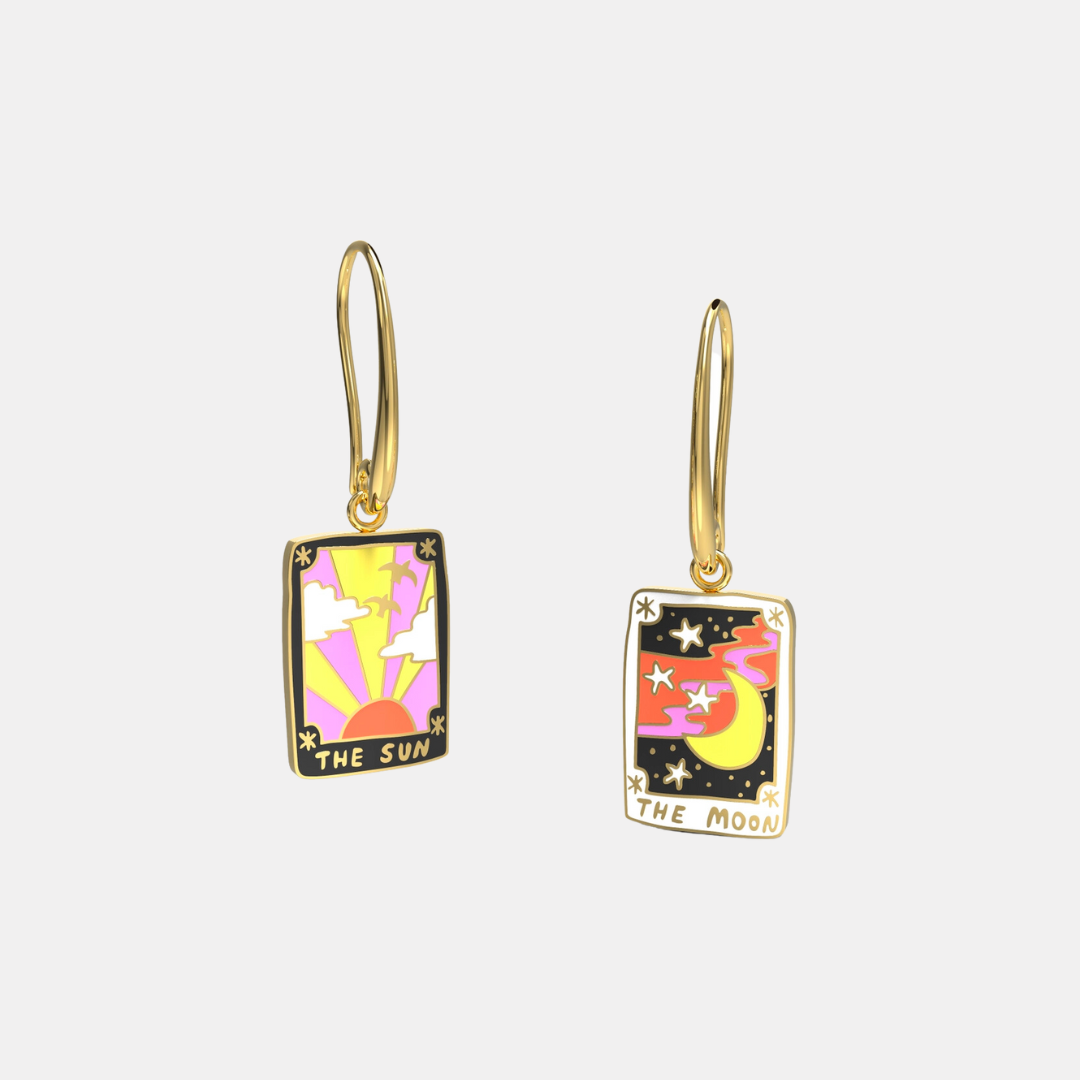 Sun + Moon Tarot Earrings