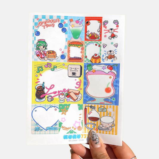 Cafe Photo Frame Sticker Sheet