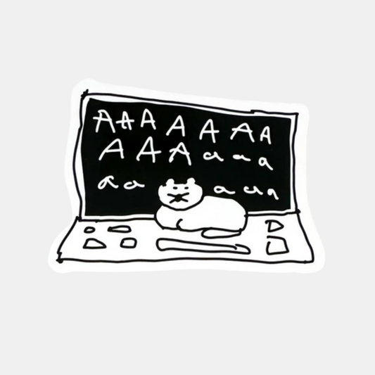 Maeong Sending A Message On Laptop Sticker