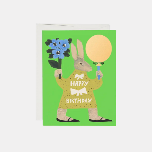 Party Rabbit Birthday Greeting Card