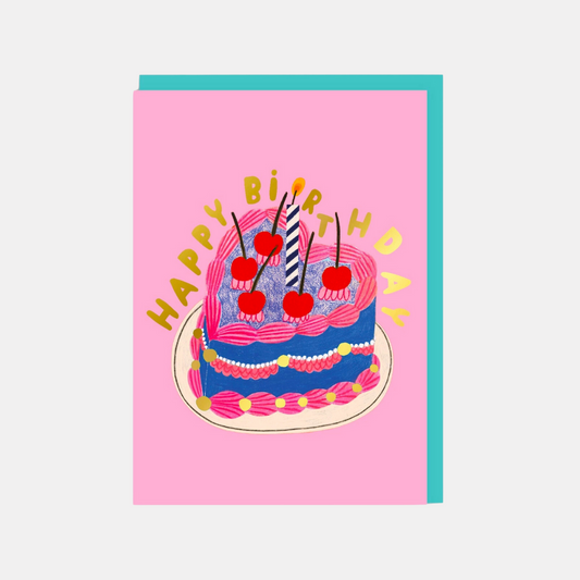 Happy Birthday Heart Cake Card